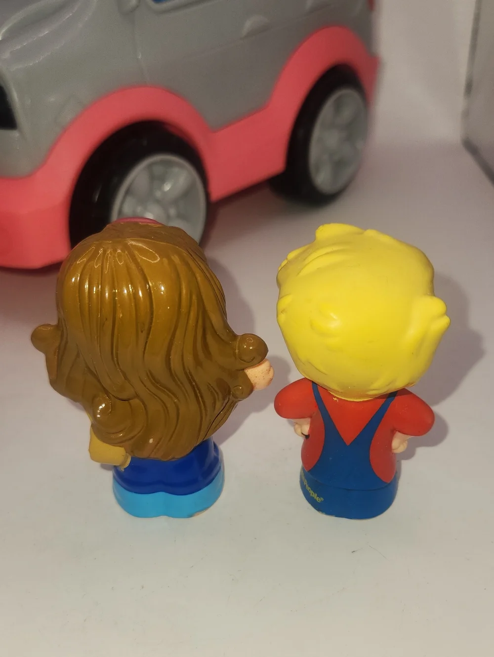 Little People Gray Pink Suv Car With 5 Figures Musical Sounds Fisher Price
